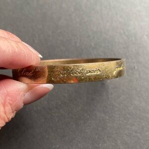 Kate Spade Of New York Best Friend Ever Etchings Gold Tone Bangle Bracelet